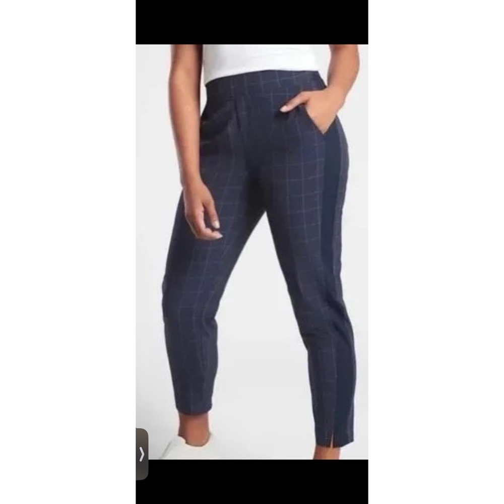 Athleta Navy Striped Brooklyn Athletic Ankle Pant NWT Sz 26